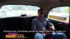 Female fake taxi horny slim blonde driver in sweaty taxi backseat fuck