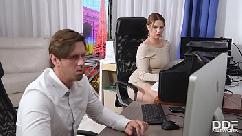 Cock sucking at the office gives busty nikky dream chills of pleasure