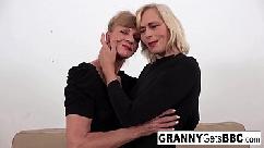 A couple of horny grannies get fucked in the ass by bbc