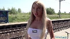 Public agent train station public sex with beautiful woman