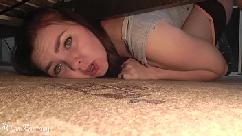 Stuck under the bed and was fucked in a wet pussy