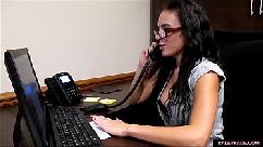 Customer service rep gets horny in office