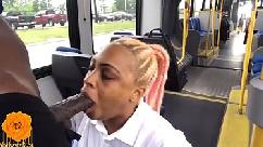 Houston ebony slut drains black monster cock on public bus