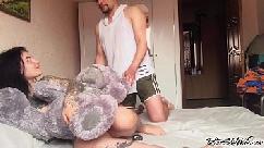 Stepbrother peeped on sister s masturbation and rough fuck