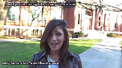 Vanessa sixxx sucks a black cock on campus