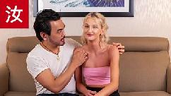 Asian guy makes dick pounding delivery for hungry petite white girl amwf